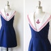 1960s sailor dress / vintage 60s nautical dress / vintage navy sailor mini dress with anchor