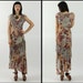 Vtg 90's does 20's FRINGE flaper FLORAL romantic WIGGLE roses/ crochet/ party dress