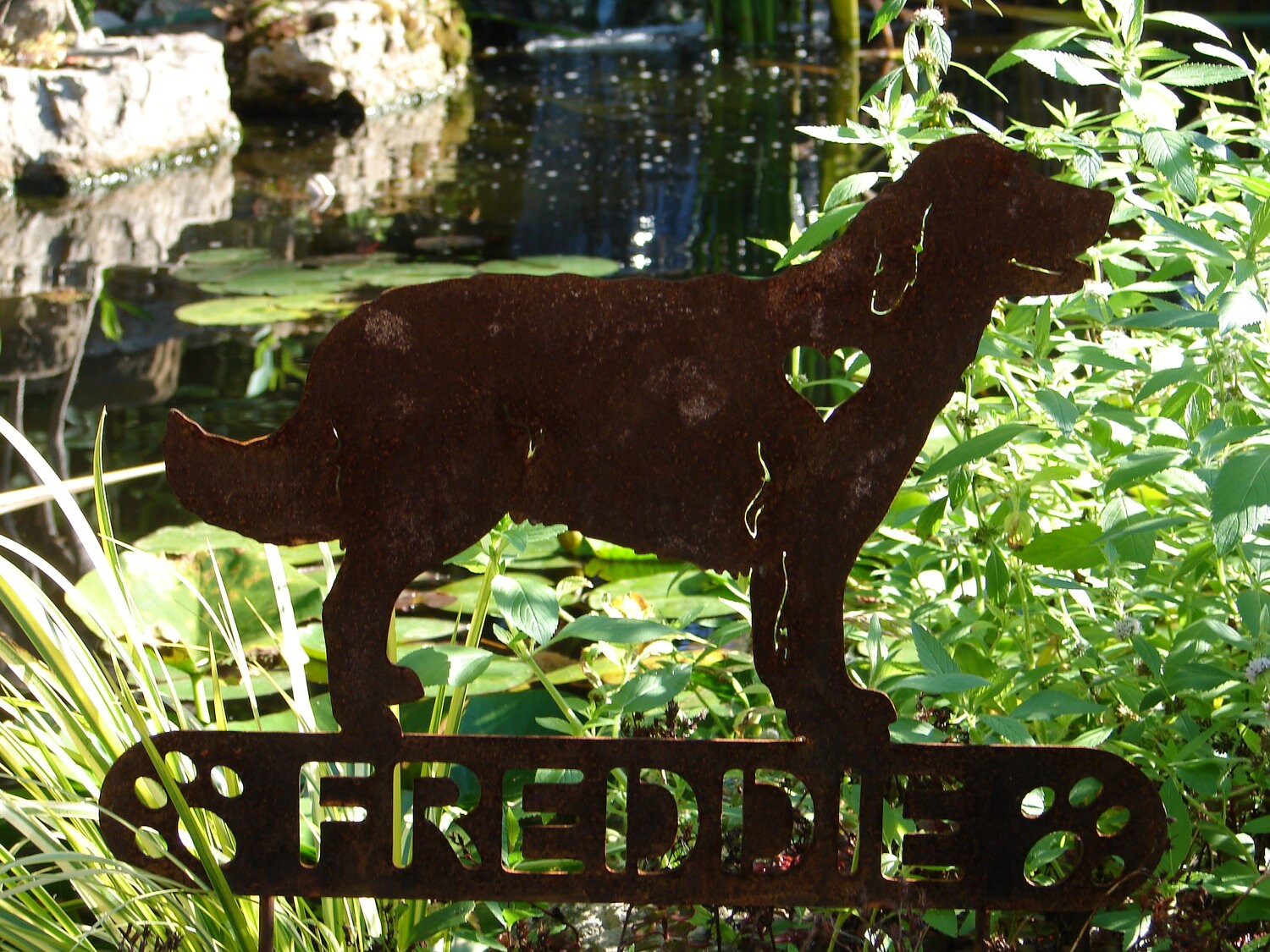 Golden Retriever PET MEMORIAL Garden Plaque Stake Yard
