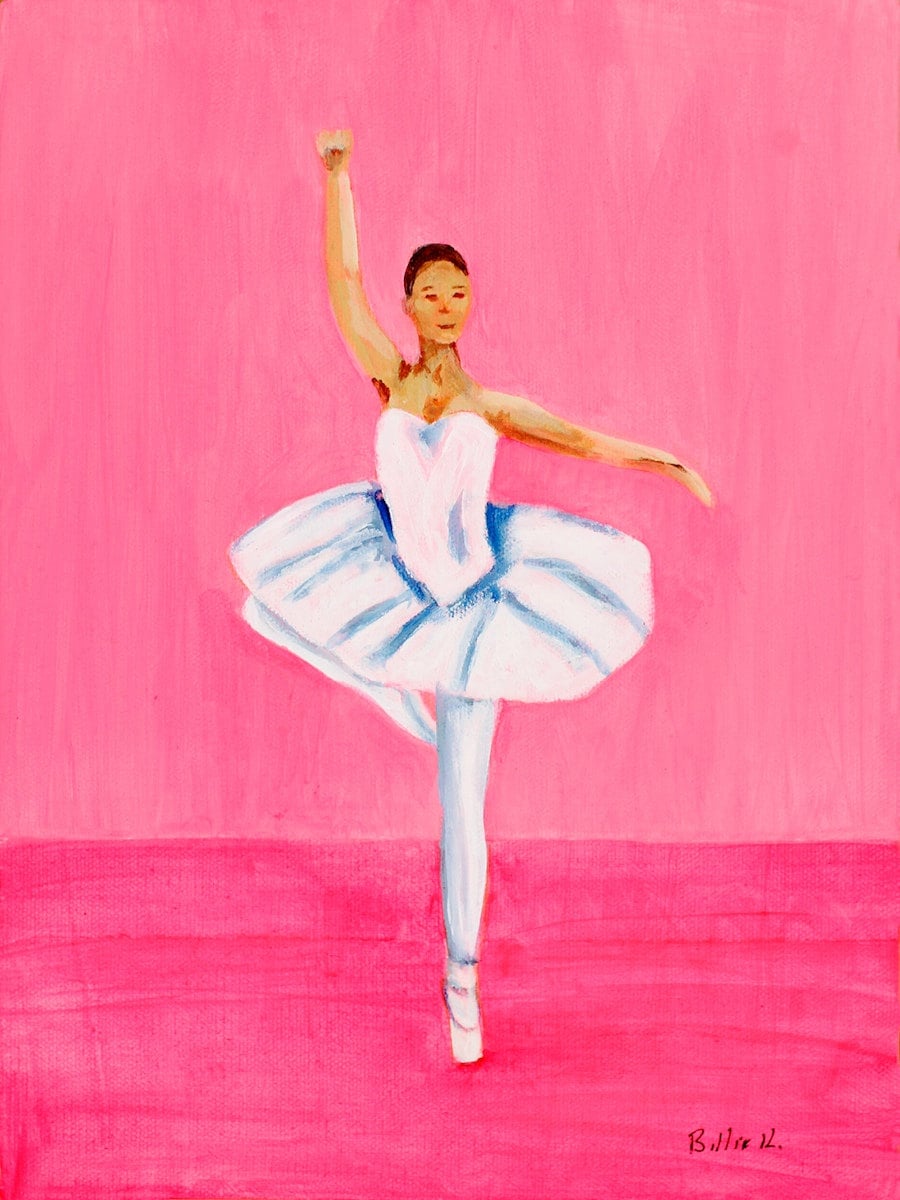 Pink Ballerina Original Painting for Girl's Room Canvas