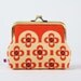 Deep dad - Retro flowers in tomato - metal frame purse