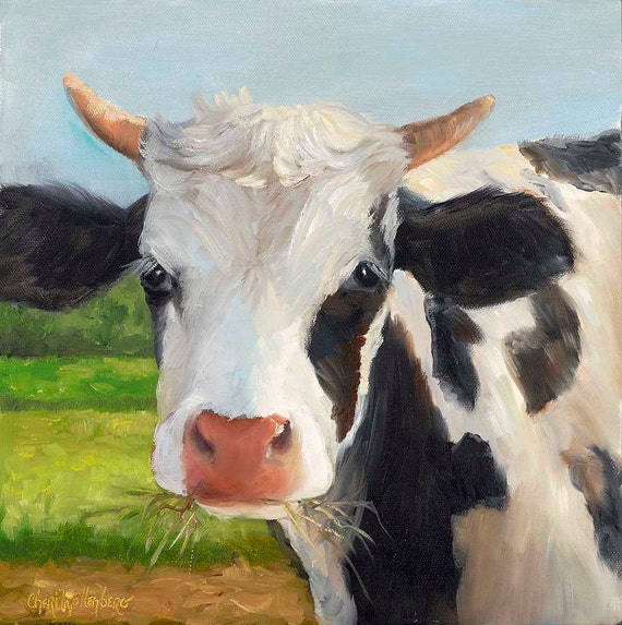 Holstein Cow Painting Handel Original Oil On Canvas By