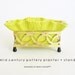 Vintage MID CENTURY Planter - Lime Chartreuse Green California Pottery - 1950s Gold Planter Stand