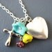 Reserved for Bregar - Locket Necklace Heart Necklace Flower Necklace