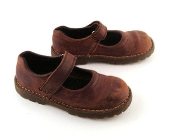 Doc Martens Shoes Mary Janes 1990 Brown Leather Mary Janes Kids size