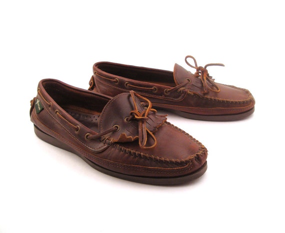 Eastland Boat Shoes Vintage 1980s Brown Leather Loafers