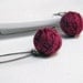 Burgundy wool yarn beads earrings Tina, brass earwires, handmade wool balls, round earrings, beaded earrings.