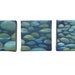 Stones and water - blue triptych original oil paintings on canvases