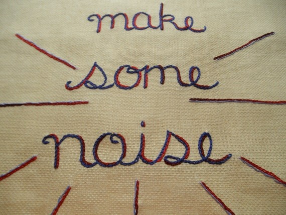 Let's Make Some Noise Modern tapestry Hand embroidered