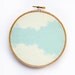 Clouds Photograph Fabric Art - 5 inch hoop - Blue Sky - Abstract Dreamy Photograph - Original Textile - Wall Hanging Embroidery Hoop