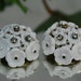 Vintage Goldtone and Milk Glass Flower Clip Earrings- West Germany