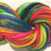 handspun yarn Fun House thick and thin bulky merino yarn, 55 yards, rainbow yarn, hand dyed merino wool waldorf doll hair