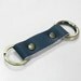 Blue Leather Key Fob Key Chain Key Ring Key Holder with Round Push Gate Snap Hooks