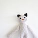 skinny cat - tall floral calico cat - black and white cat - baby safe- gifts for baby, gifts for children, gifts under 25
