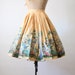 50s novelty print skirt - 1950s skirt - 1950's landscape print circle skirt