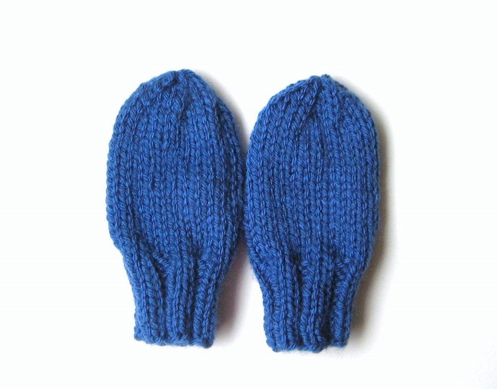 Baby Mittens 6 to 12 Months Hand Knit Thumbless Mitts in