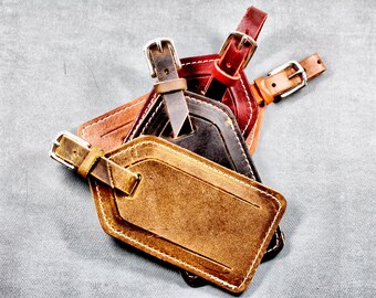 Personalized Leather Luggage Tag with Monogram Travel Gift for Man Boyfriend Husband Brother Dad Grad Anniversary Personalized Luggage Tag