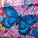 Live Like A Butterfly - Pink Blue Green Yellow Red Printed Fabric Mull Light Cotton