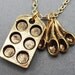 Gourmet Chef Charm Necklace Measuring Spoons And Muffin Pan Chef, Cook, Baker Special Friend Lovely Gift