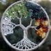 Ready To Ship - Four Seasons Tree of Life Pendant - Recycled Sterling Silver, Quartz, Peridot, Emerald, Amber - Original Design by Ethora