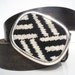 Needlepoint Black n White Mod Design Belt Buckle