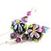 Floral Earrings, Purple Earrings, Purple Pink Lampwork Earrings, Flower Earrings, Beadwork Earrings, Dangle Earrings - Pretty Purple Daisies