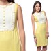 Mod Mini Dress 60s Dolly Ruffle Lace Bib 1960s Pale Yellow White Babydoll Vintage 70s Vintage Sixties Go Go Minidress Extra Small XS