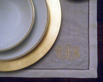 Monogrammed Linen Placemat - Set of Four