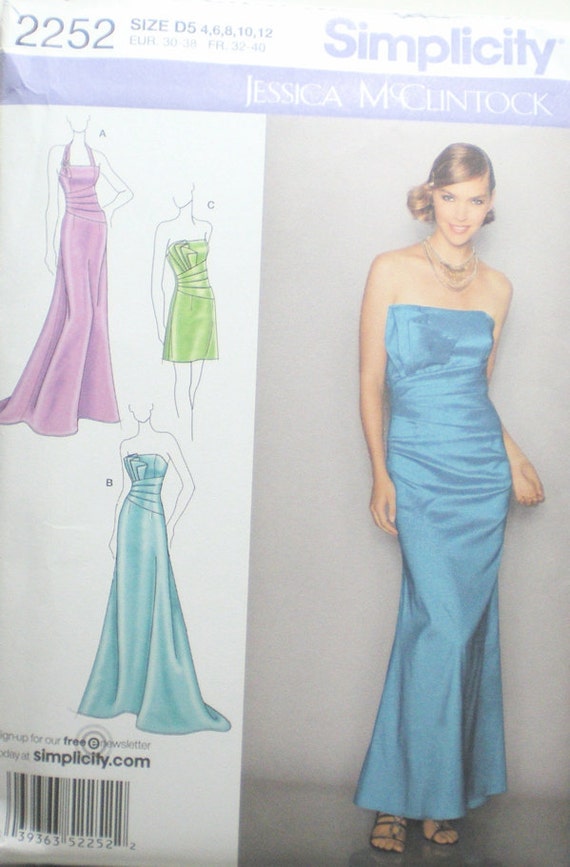Sewing Pattern Formal Dress Pattern Simplicity 2252