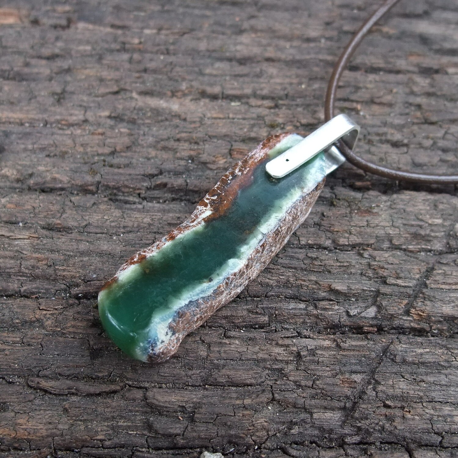 Chrysoprase necklace natural stone jewelry by NaturesArtMelbourne