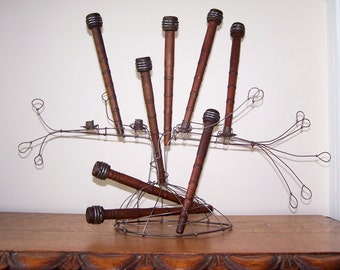 Turned Wood Spindle, Wood Bobbin, Wood Spindle, Wood Spool, Textile Mills, Turned Wood Vintage, Industrial Mills