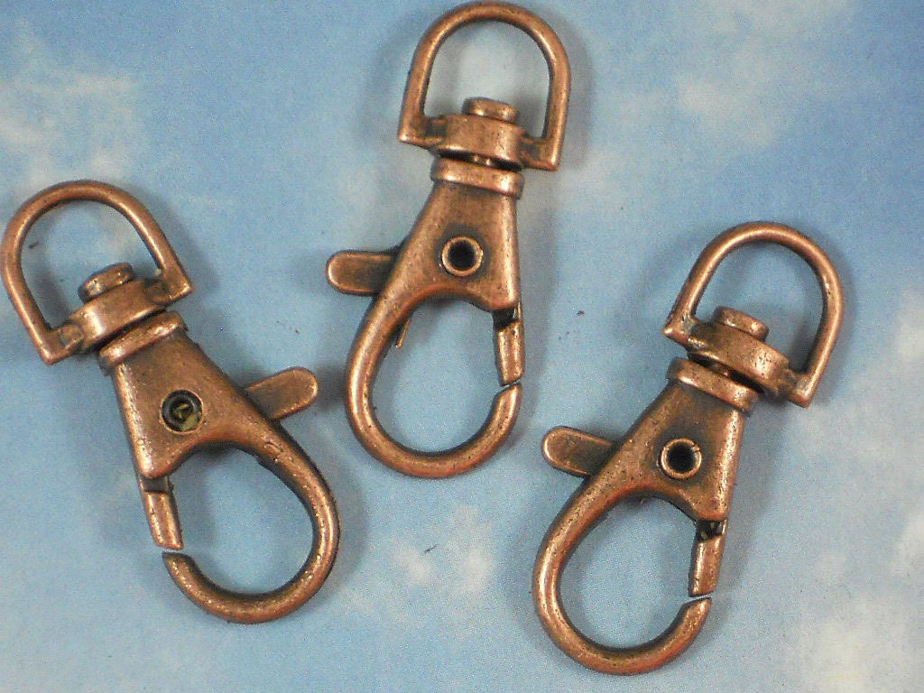 BuLK 20 Large Swivel Lobster Claw Clasps Copper Tone 38mm Badge Clips (P1025 -20) steampunk buy now online