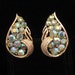 Vintage Coro Aurora Borealis Rhinestone Leaf Fall Earrings