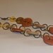 Autumn Brown Gold Orange Button Dangle Earrings