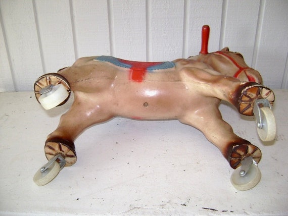 vintage toy riding horse