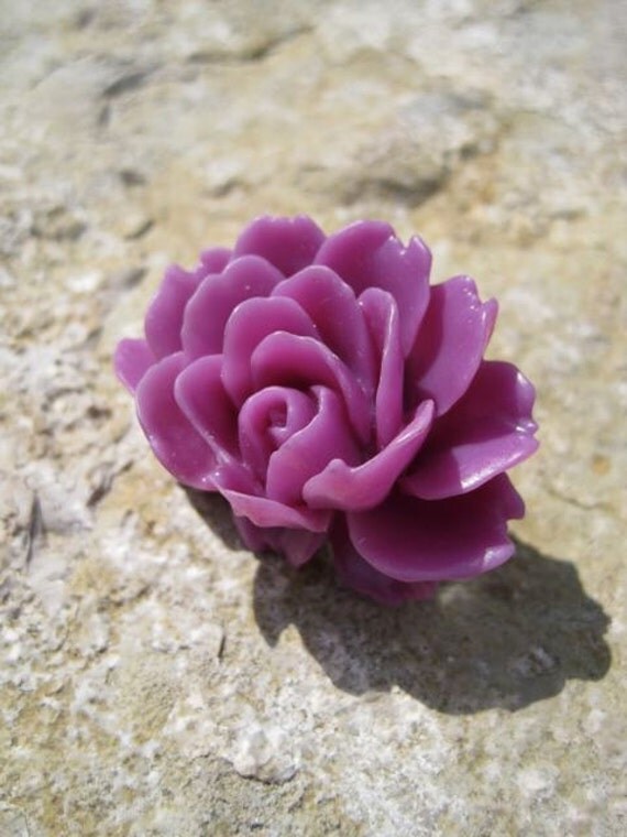 Drawer Knobs with Purple Shaded Flower MORE COLORS by DaRosa