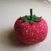 Red Floral Tomato Pincushion Fruit Vegetable Decor