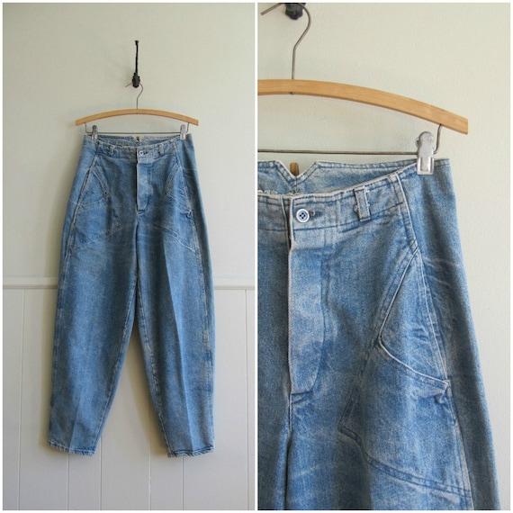 1980s vintage stonewashed denim designer jeans