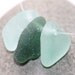 Seafoam & Teal Seaglass Trio. Top Drilled. Lot D5