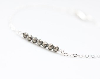Pyrite Bracelet Modern Minimalist jewelry minimal chic neutral silver gray