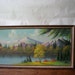 RESERVED for K L - Midcentury Tetons Jackson Hole Oil Painting Wyoming Souvenir Landscape Mountains on Board Signed