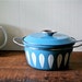 Vintage Cathrineholm Lotus Ware Dutch Oven Catherineholm White Blue Greta Prytz Kittelsen SALE