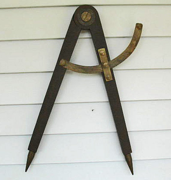 Calipers Large wood and Brass for Wall Decor
