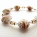 Bracelet, beaded bracelet, pink white bracelet