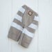 Upcycled Wool Longies - Cloth Diaper Soaker - Brown and White Stripe - Medium - 6-12 Months