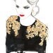 Original watercolor and pen fashion illustration by Jessica Durrant titled, All that glitters is not gold