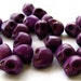 Purple Howlite carved skull, 4 beads, 13mm