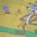 Vintage Pillowcase - Roadrunner and Coyote - One Standard Size Case for Repurpose