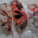 UNIQUE One of a Kind Feather, Feathers, Parrot Feathers Marbled, with Dramatic Red, Black and Gray for Earrings, Feather Hair Accessories