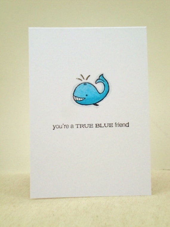Items similar to True Blue Friend Card on Etsy